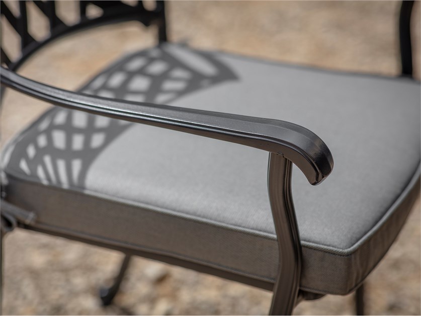 Rome Black Cast Aluminium 4 Seat Square Dining Set Alternative Image