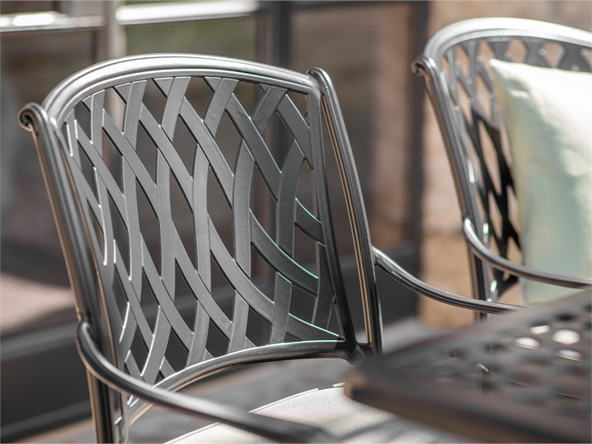 Rome Black Cast Aluminium 6 Seat Rectangle Dining Set Alternative Image
