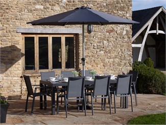 bramblecrest seville 6 seater garden dining set anthracite